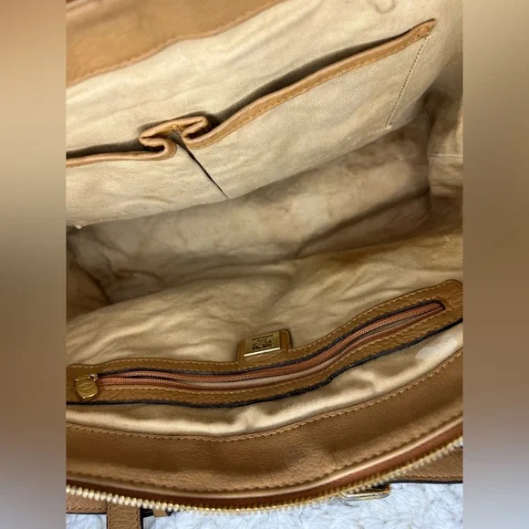 Authentic MCM Cognac Visetos 2 way Bag